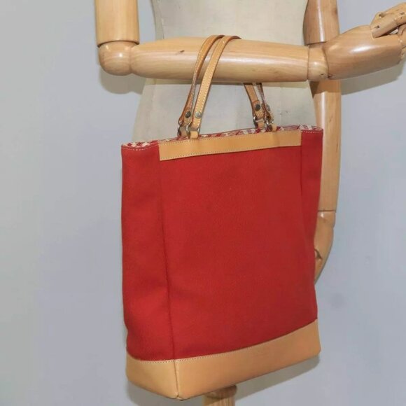 BURBERRY Blue Label Tote Bag Canvas Red Auth - Picture 15 of 16